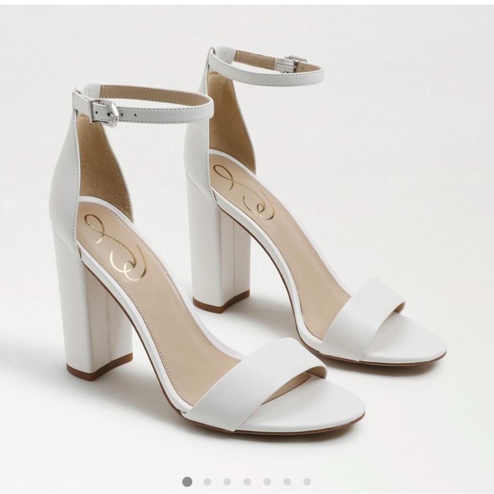 Sam Edelman White Block Heel Sandals-New in Box